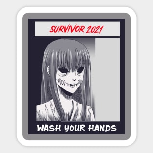 wash your hands horror Magna virus survivor girl Sticker